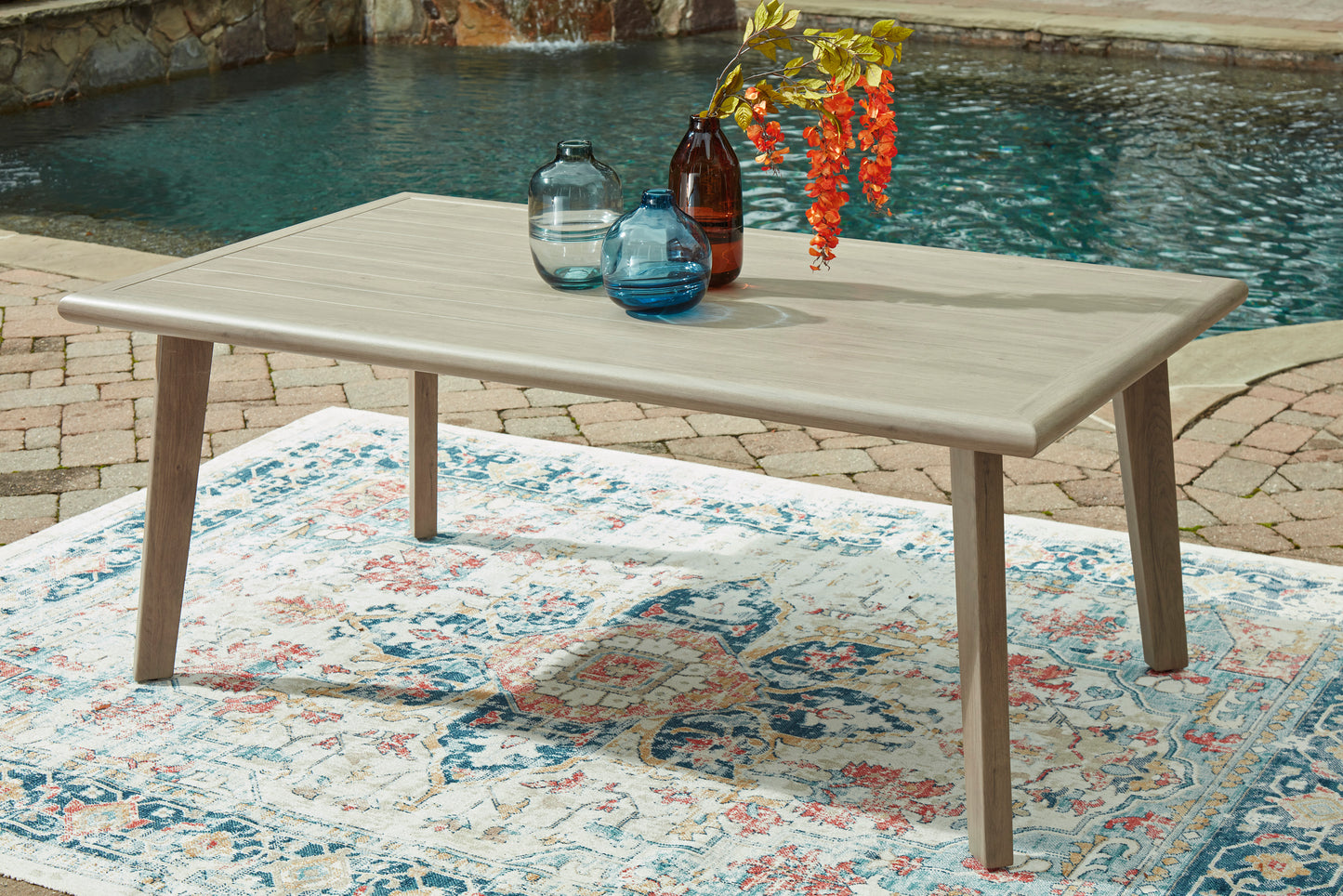Carisbo Outdoor Dining Table with Umbrella Option
