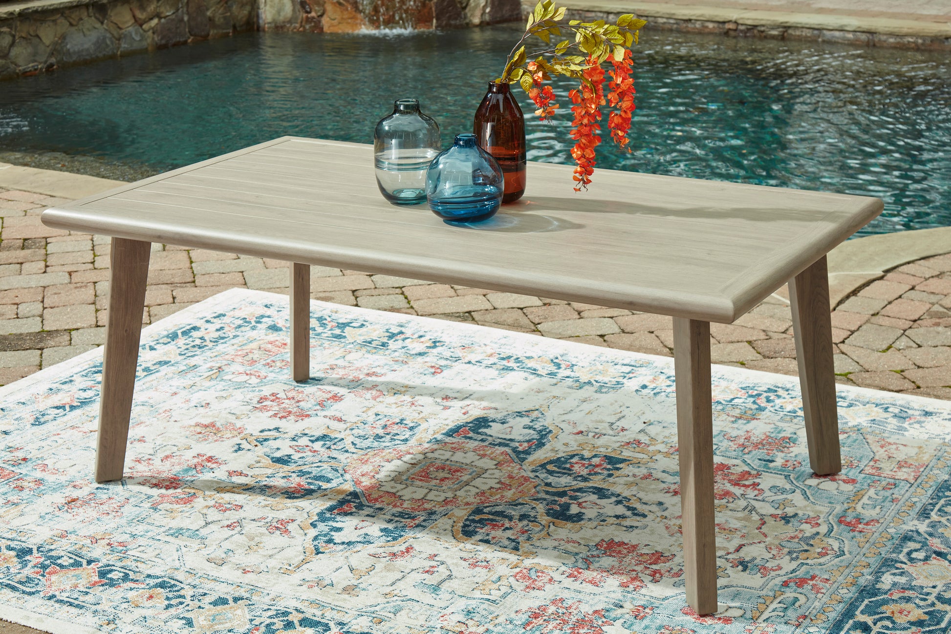 Carisbo Outdoor Dining Table with Umbrella Option