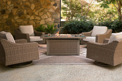 Revare Beach Rectangular Fire Pit Table