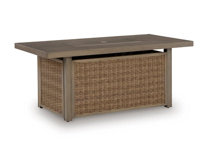 Revare Beach Rectangular Fire Pit Table