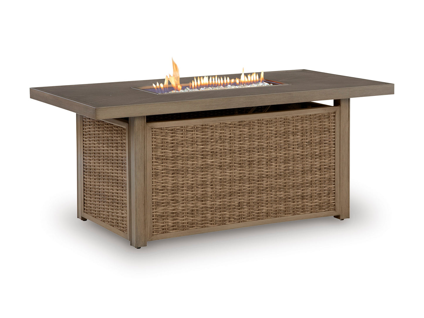 Revare Beach Rectangular Fire Pit Table
