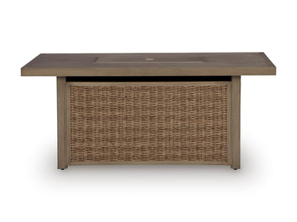 Revare Beach Rectangular Fire Pit Table