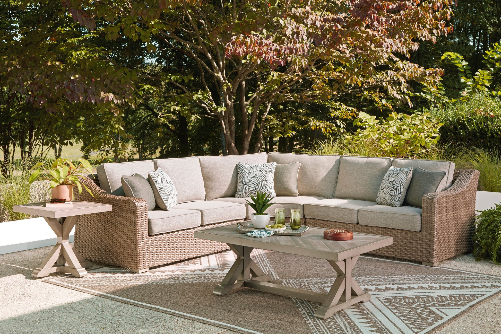 Ashley Revare Beach 3-Piece Outdoor Patio Sectional