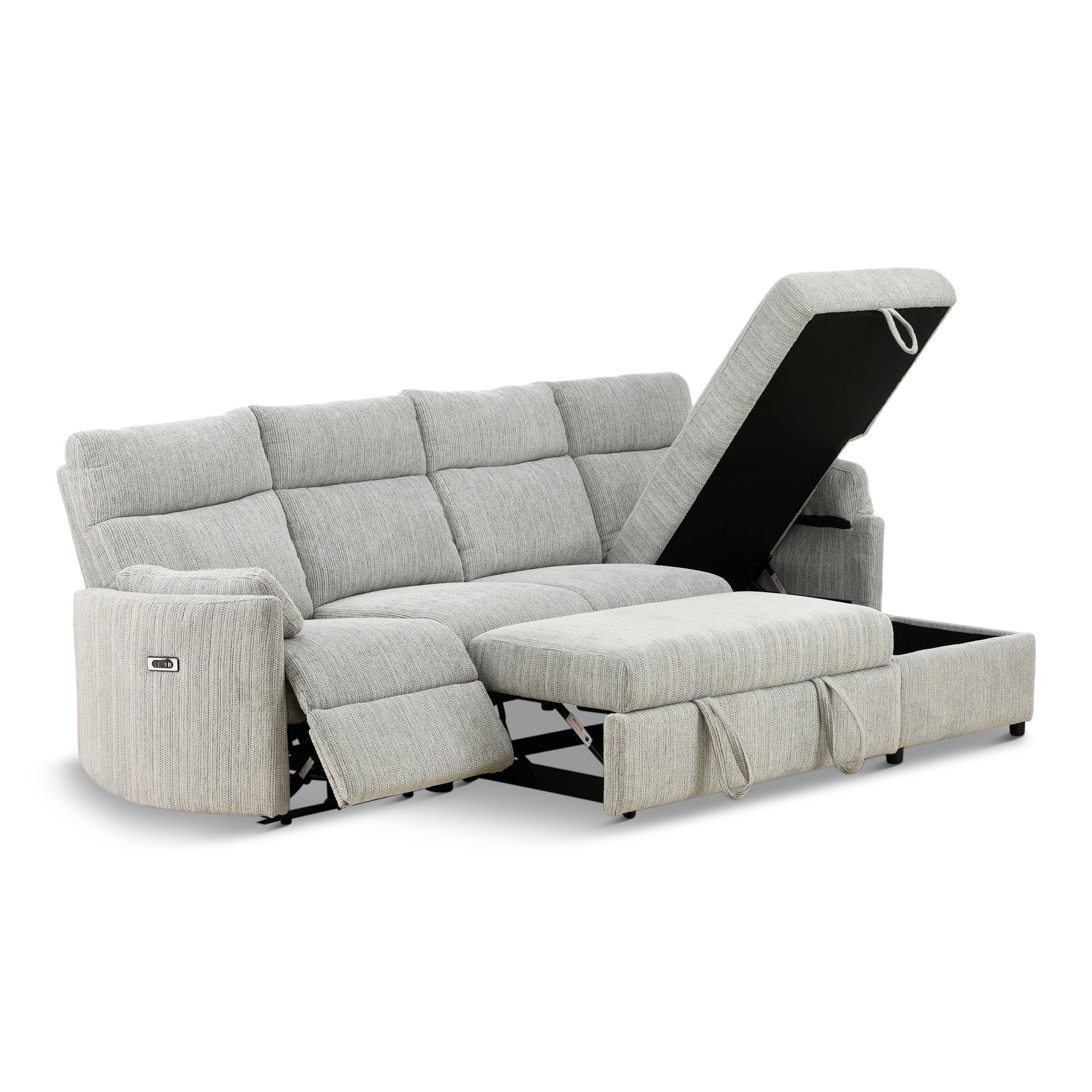 Chamberlain 3-Piece Power Reclining Sectional with Pullout Bed
