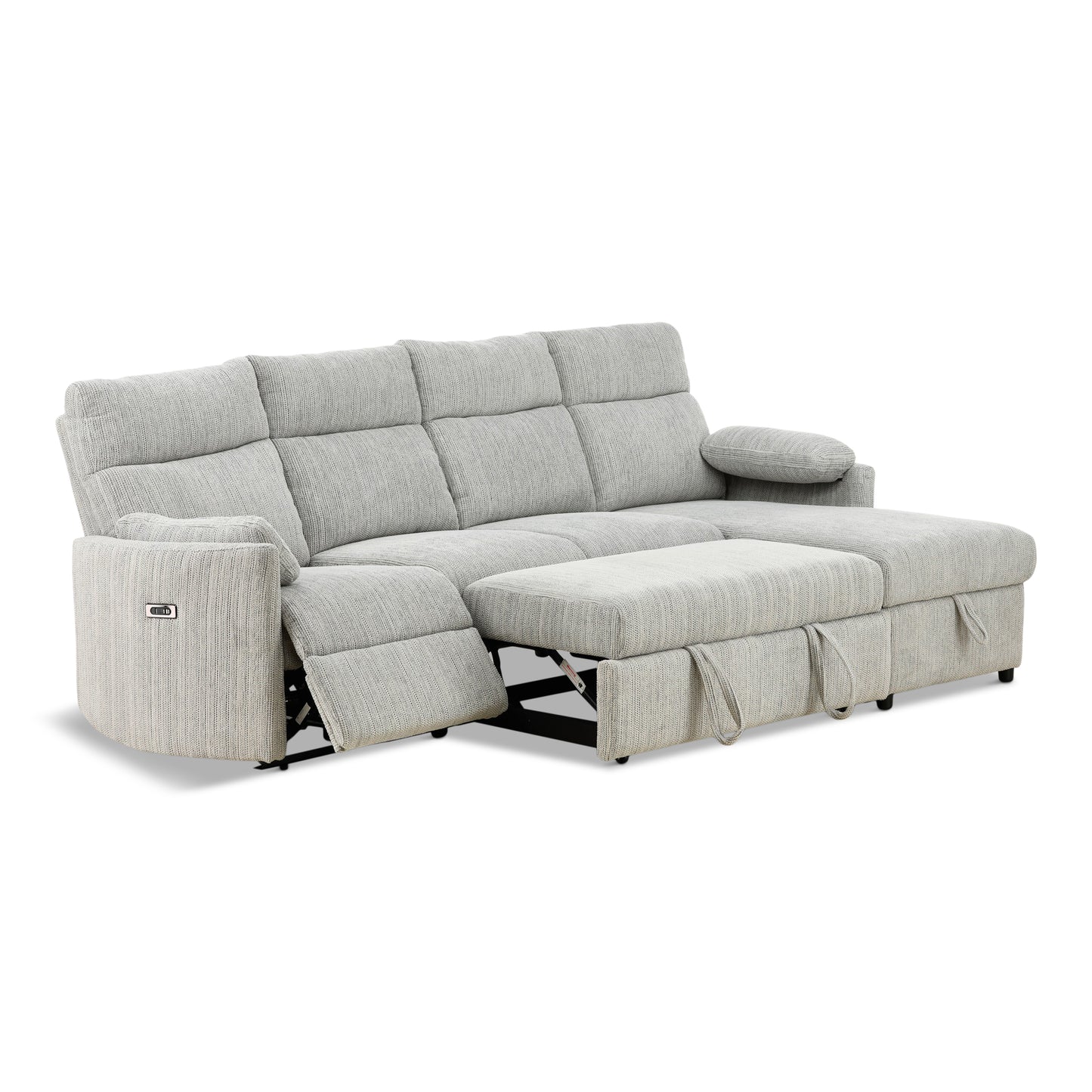 Chamberlain 3-Piece Power Reclining Sectional with Pullout Bed