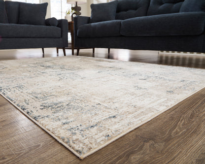 Ashley Gentor rug: beige/gray distressed abstract square rug