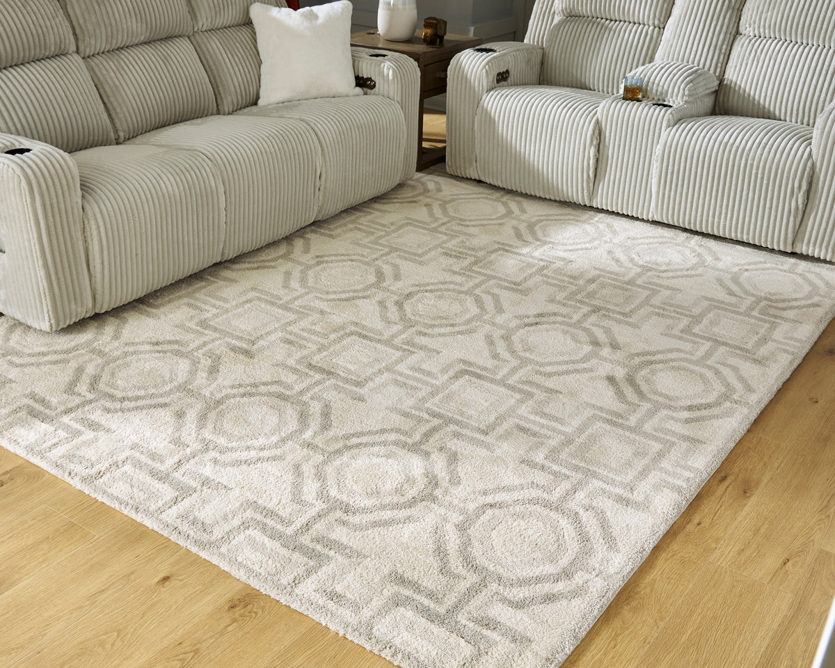 Ashley Maconville rug, light gray geometric pattern, large area rug