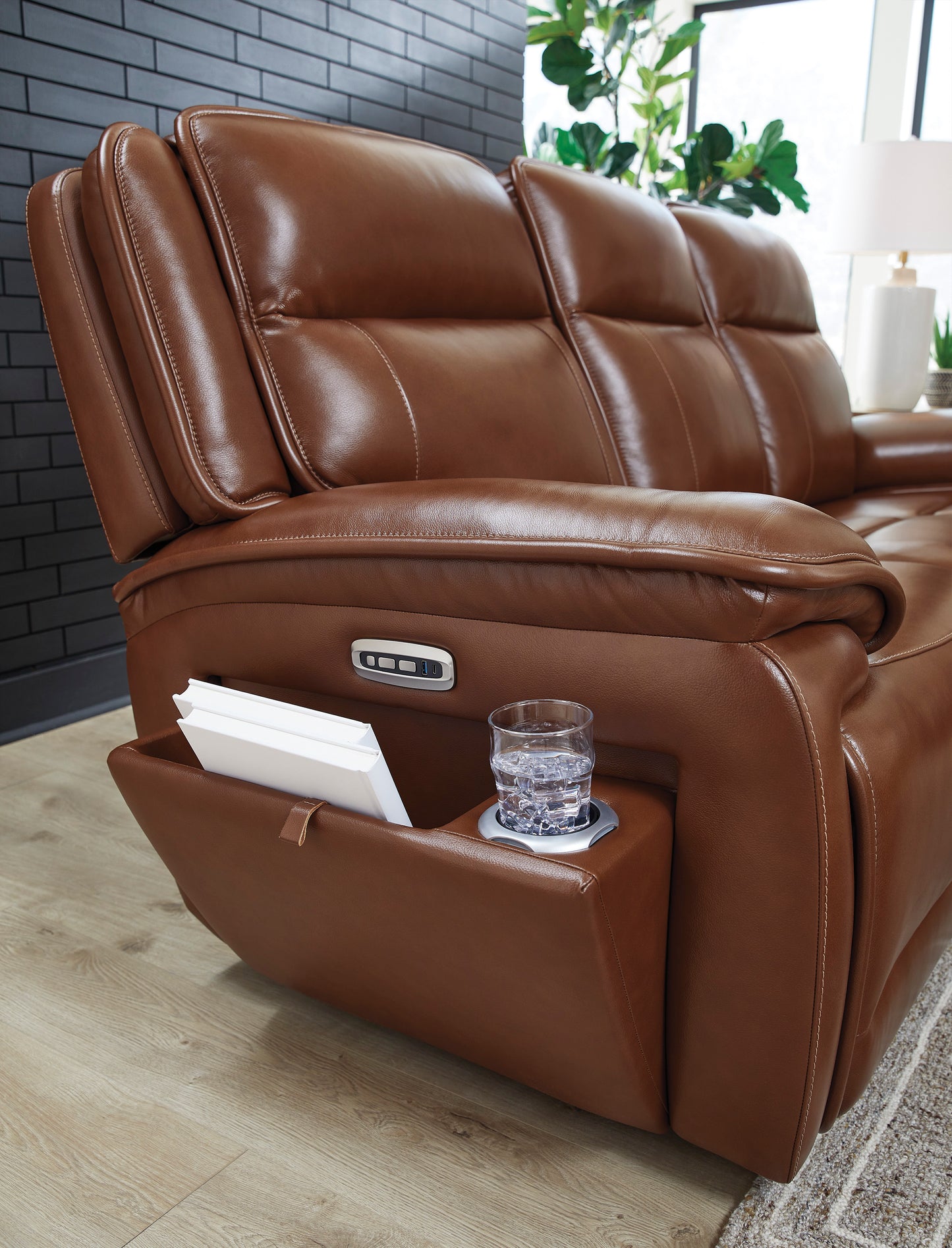 Healy Pier Leather Power Reclining Sofa