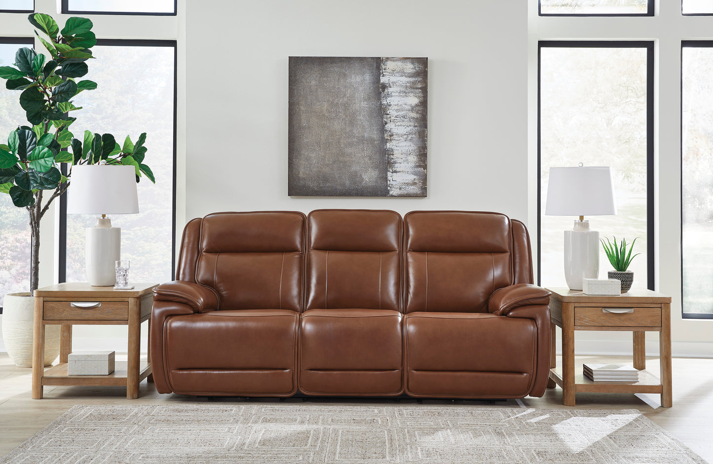 Healy Pier Leather Power Reclining Sofa