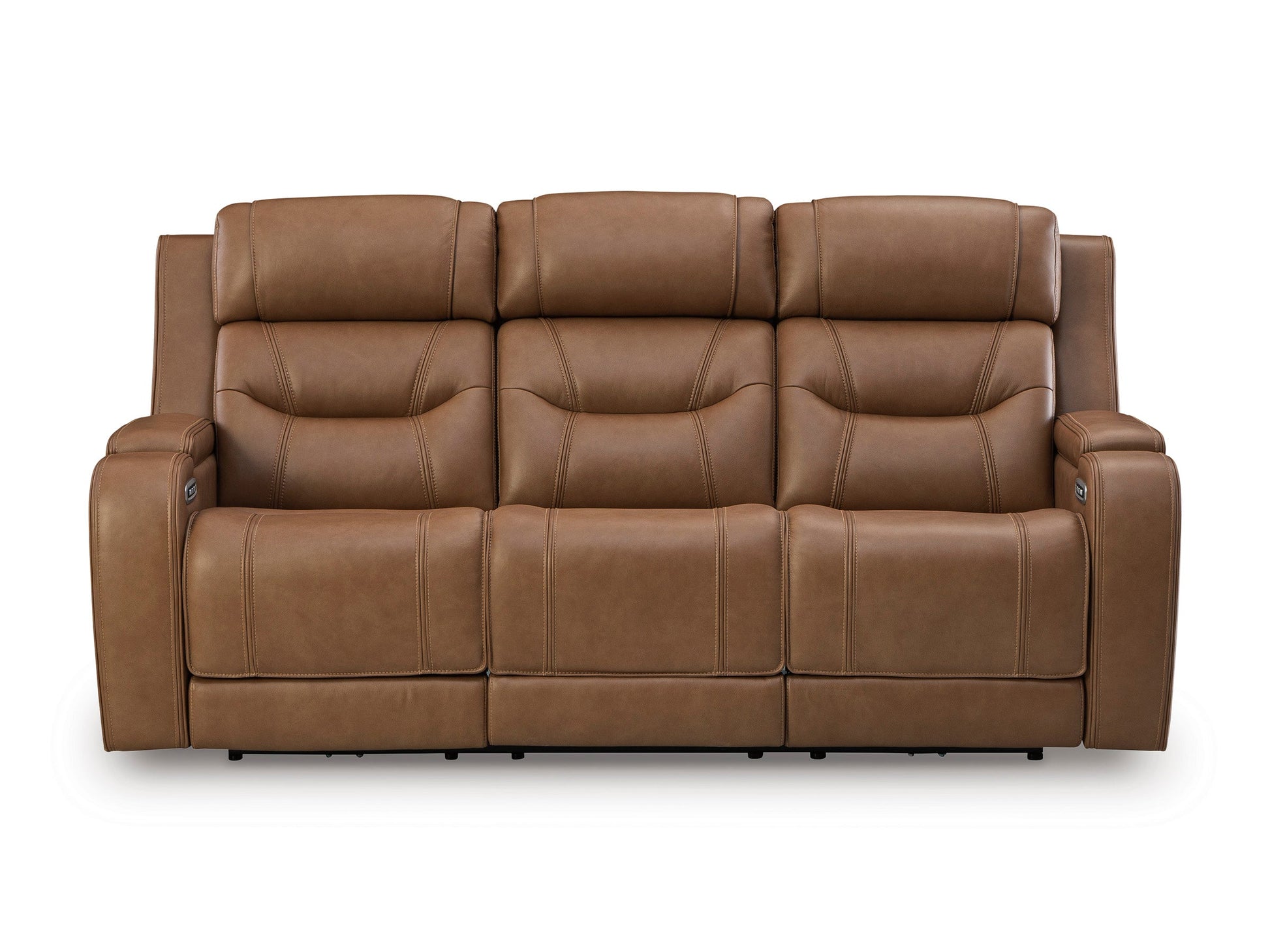 Dreamer Power Reclining Sofa with Audio Seating and Drop-Down Table Caramel