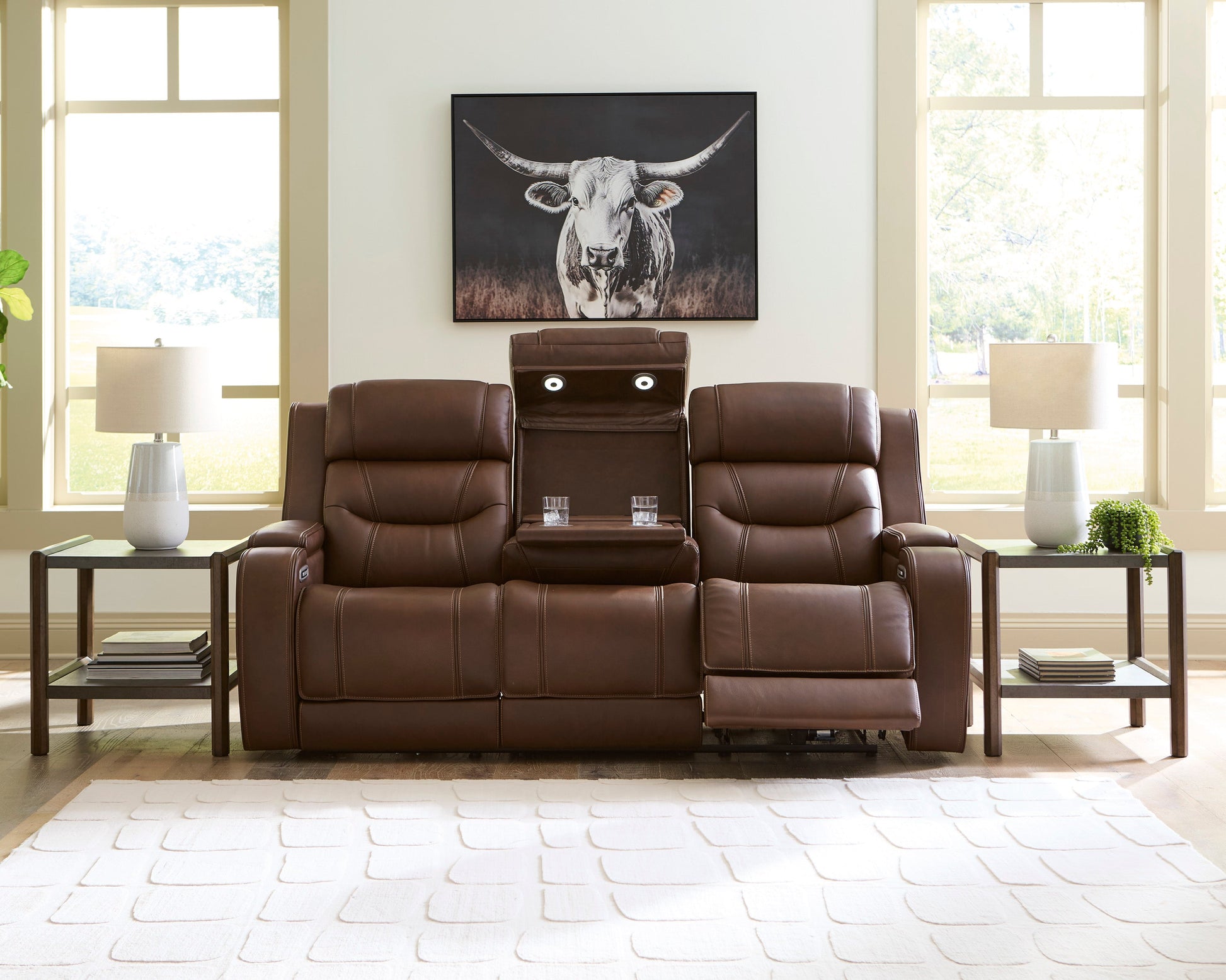 Dreamer Power Reclining Sofa with Audio Seating and Drop-Down Table