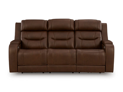 Dreamer Power Reclining Sofa with Audio Seating and Drop-Down Table Brown