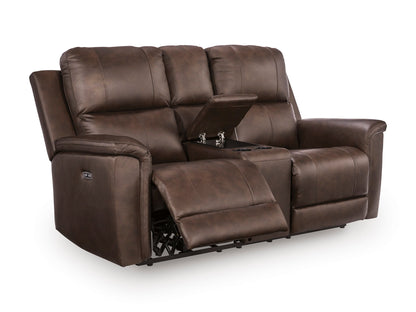 Beryton Power Reclining Console Loveseat with Adjustable Headrest
