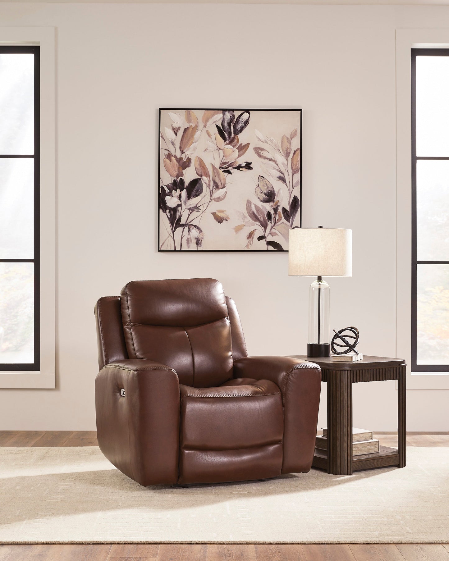 Momentum Moves Leather Power Recliner with Adjustable Headrest