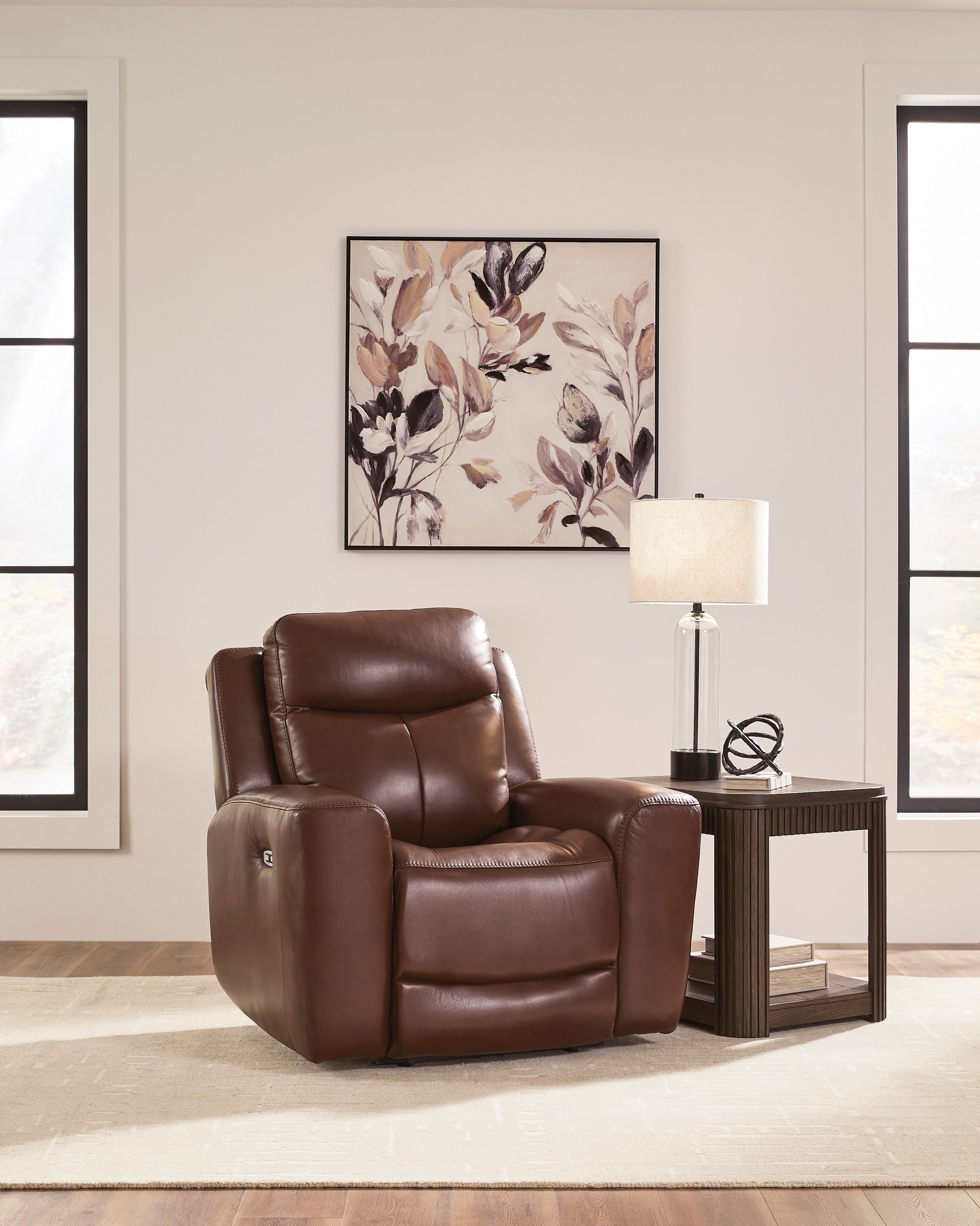 Momentum Moves Leather Power Recliner with Adjustable Headrest
