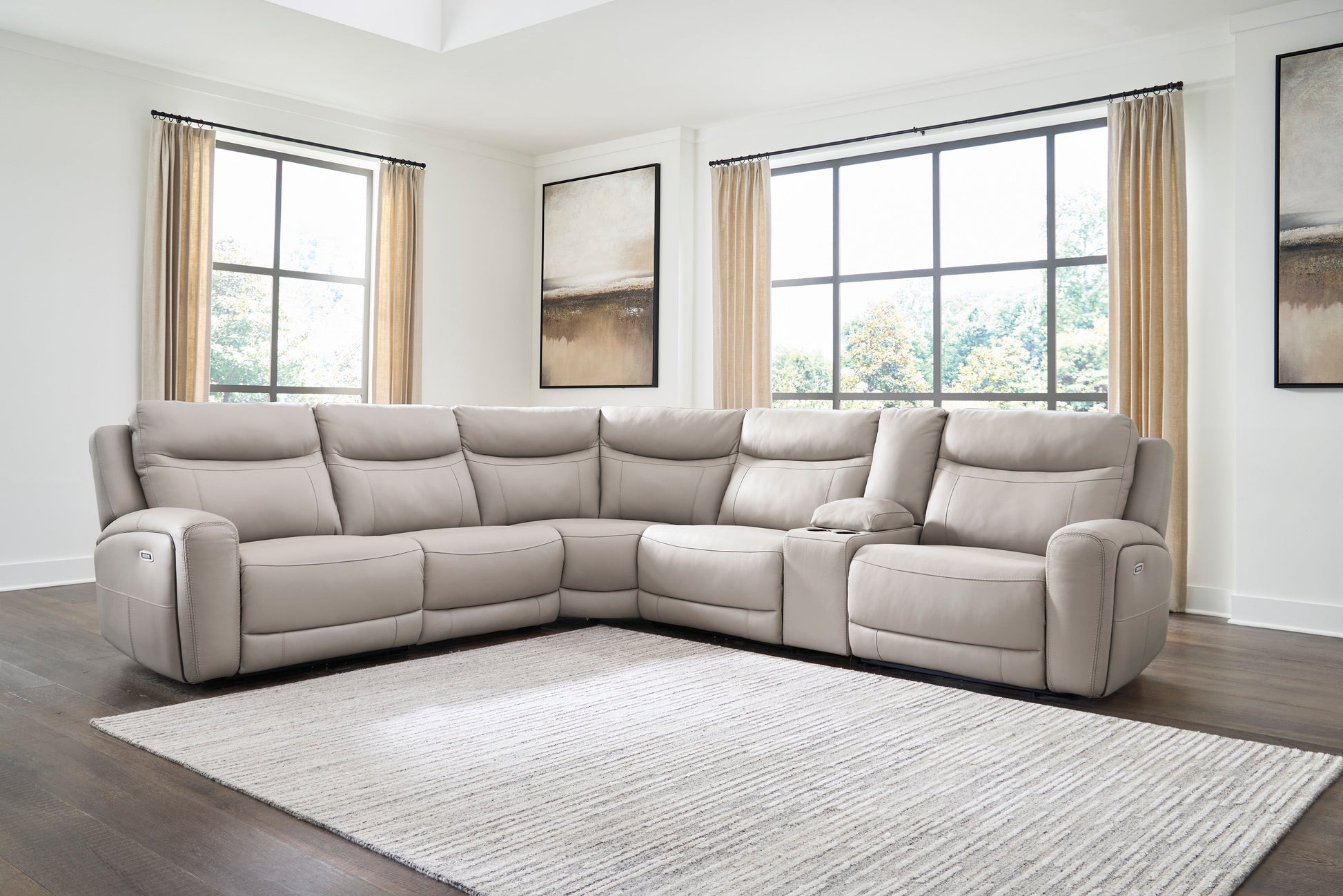 Gravier 5-Piece Power Reclining Sectional with Power Armless Recliner
