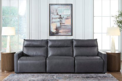 ModZ 3-Piece Power Sectional Reclining Sofa Blue