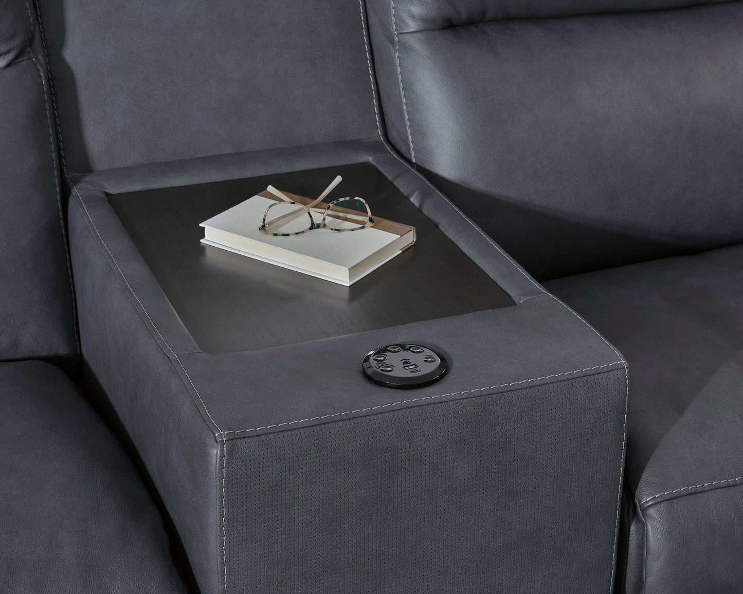 ModZ 7-Piece Power Reclining Sectional with Audio Consoles