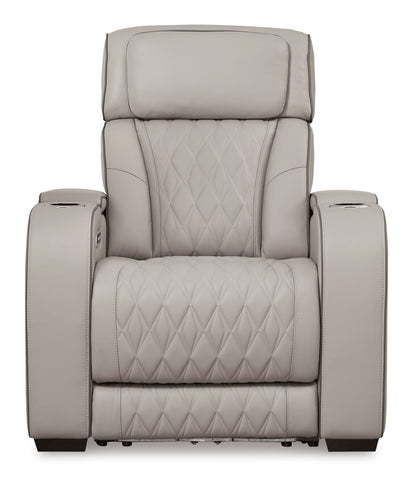 Boyington Power Recliner with Adjustable Headrest Gray