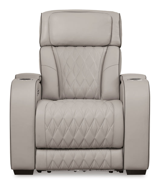 Boyington Power Recliner with Adjustable Headrest Gray