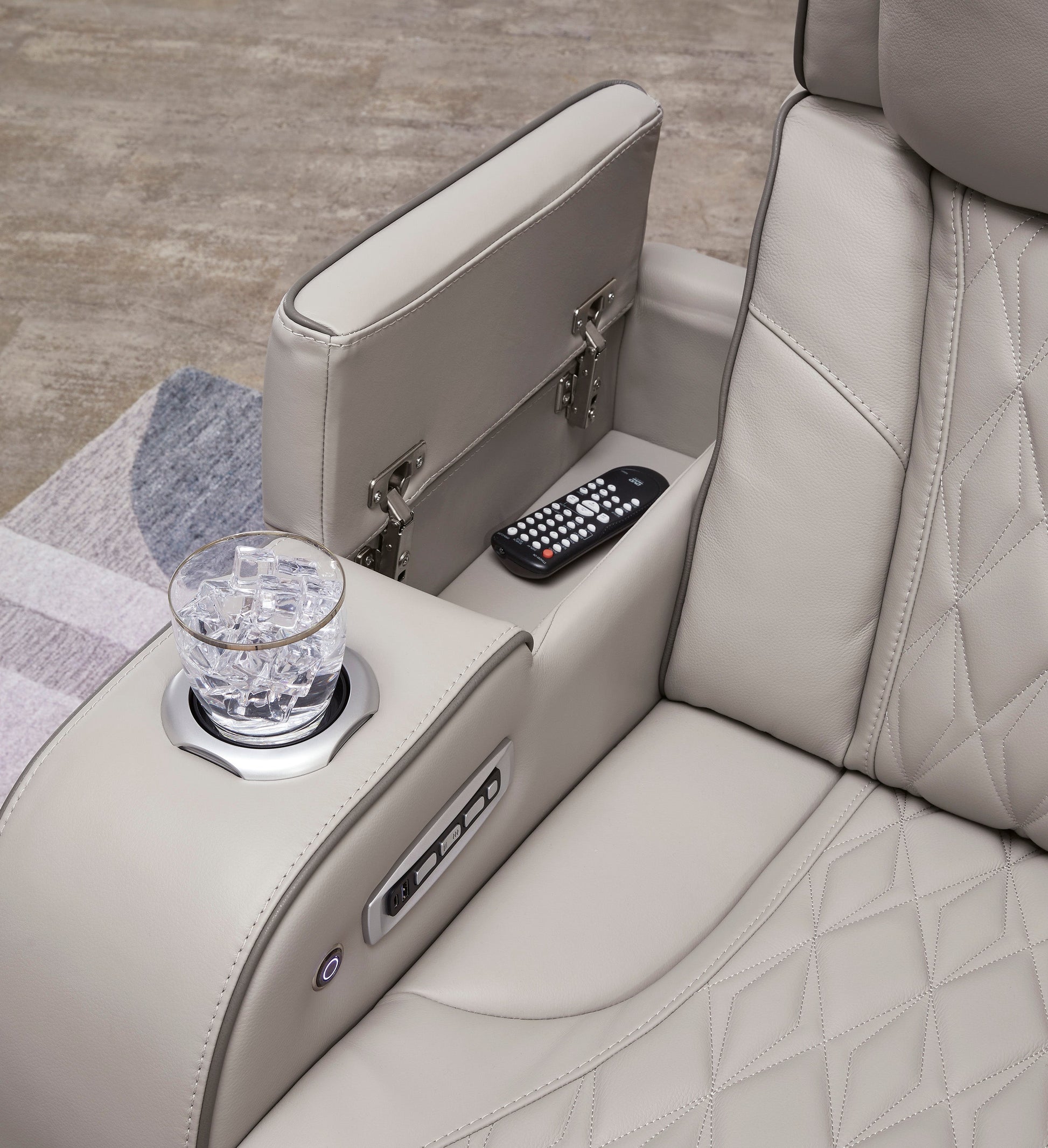 Boyington Power Reclining Console Loveseat with Adjustable Headrest