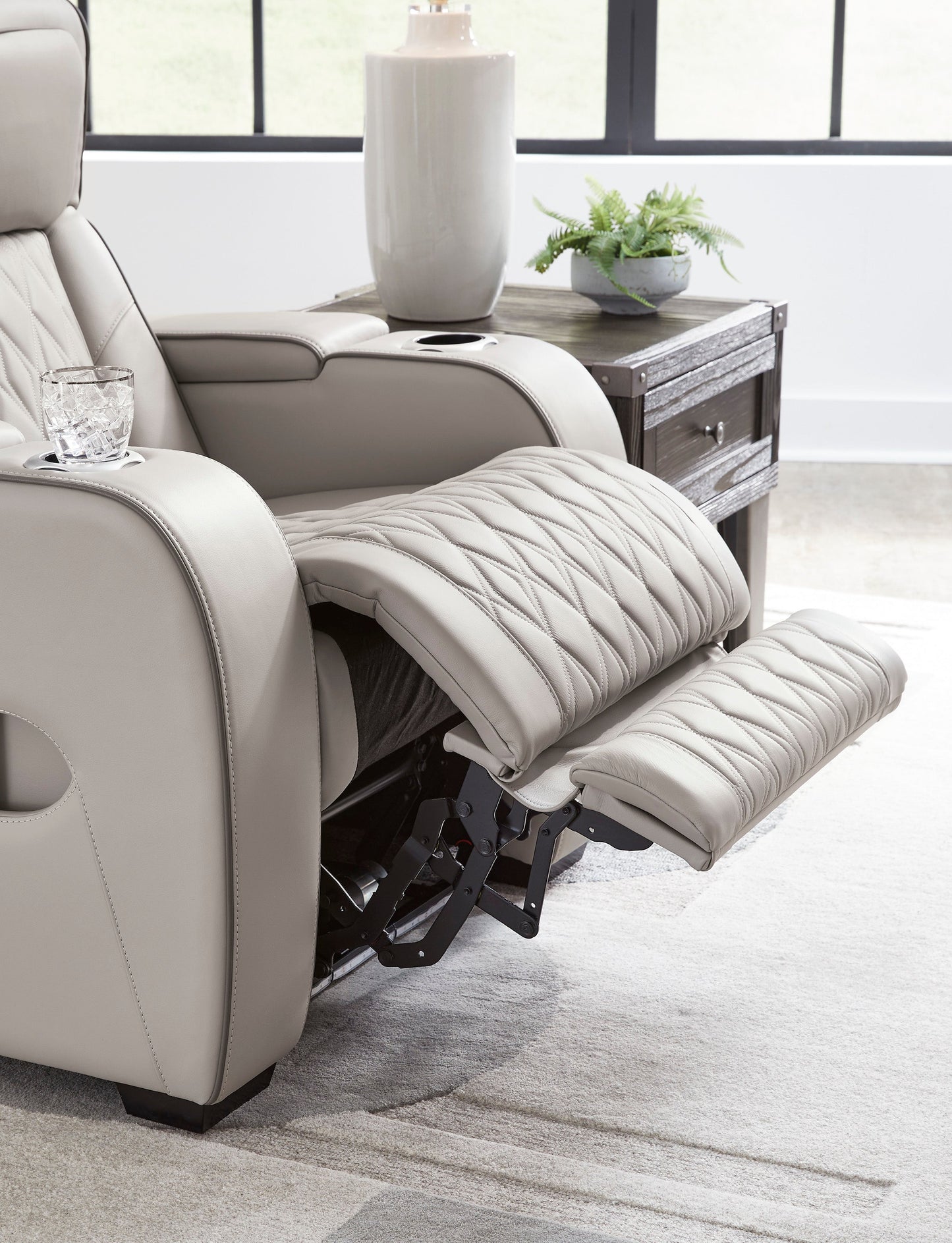 Boyington Power Reclining Console Loveseat with Adjustable Headrest