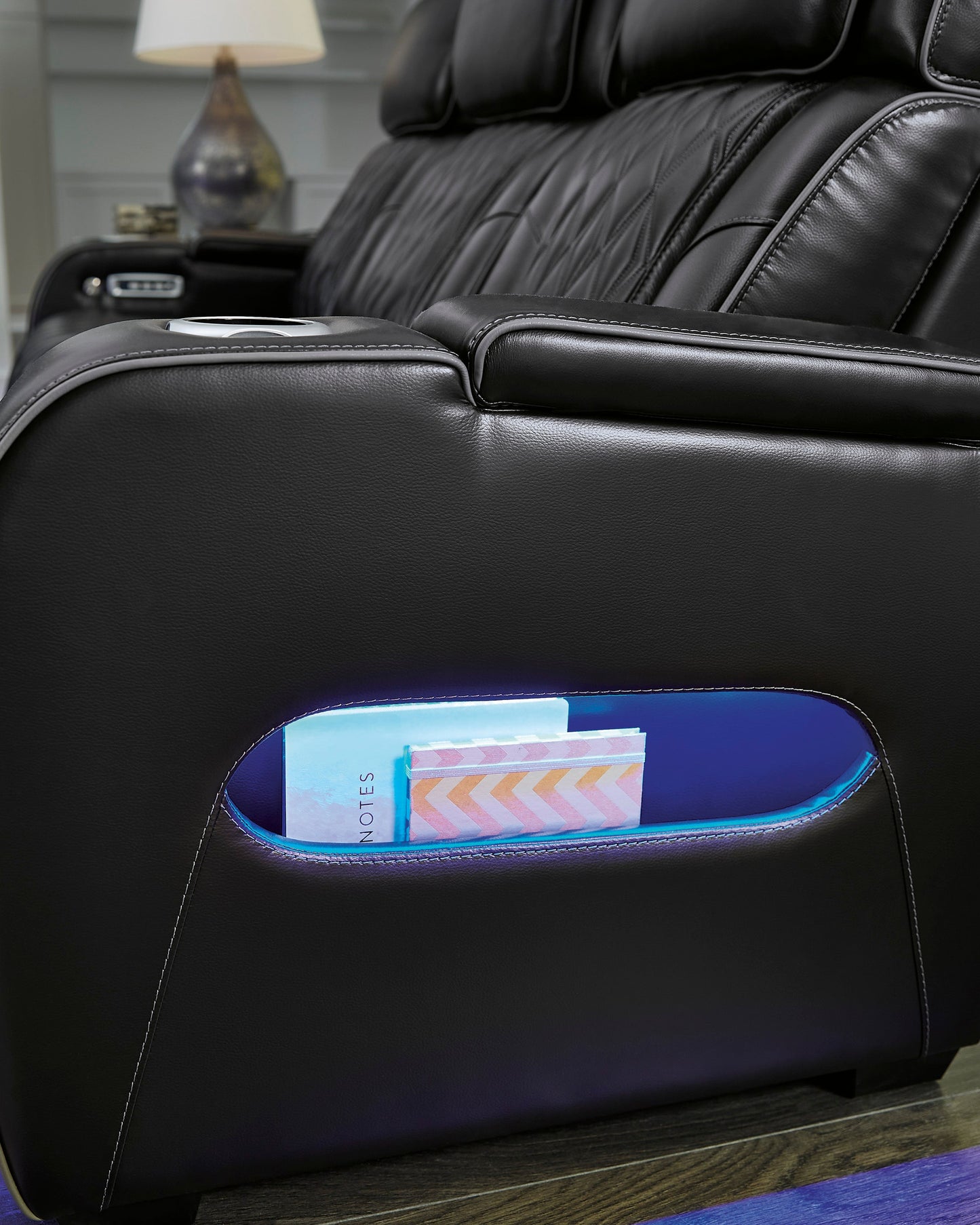 Boyington Power Reclining Console Loveseat with Adjustable Headrest