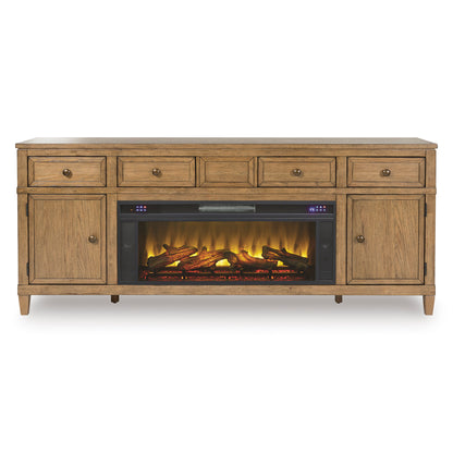 Sharlance 81" TV Stand with Electric Log Fireplace