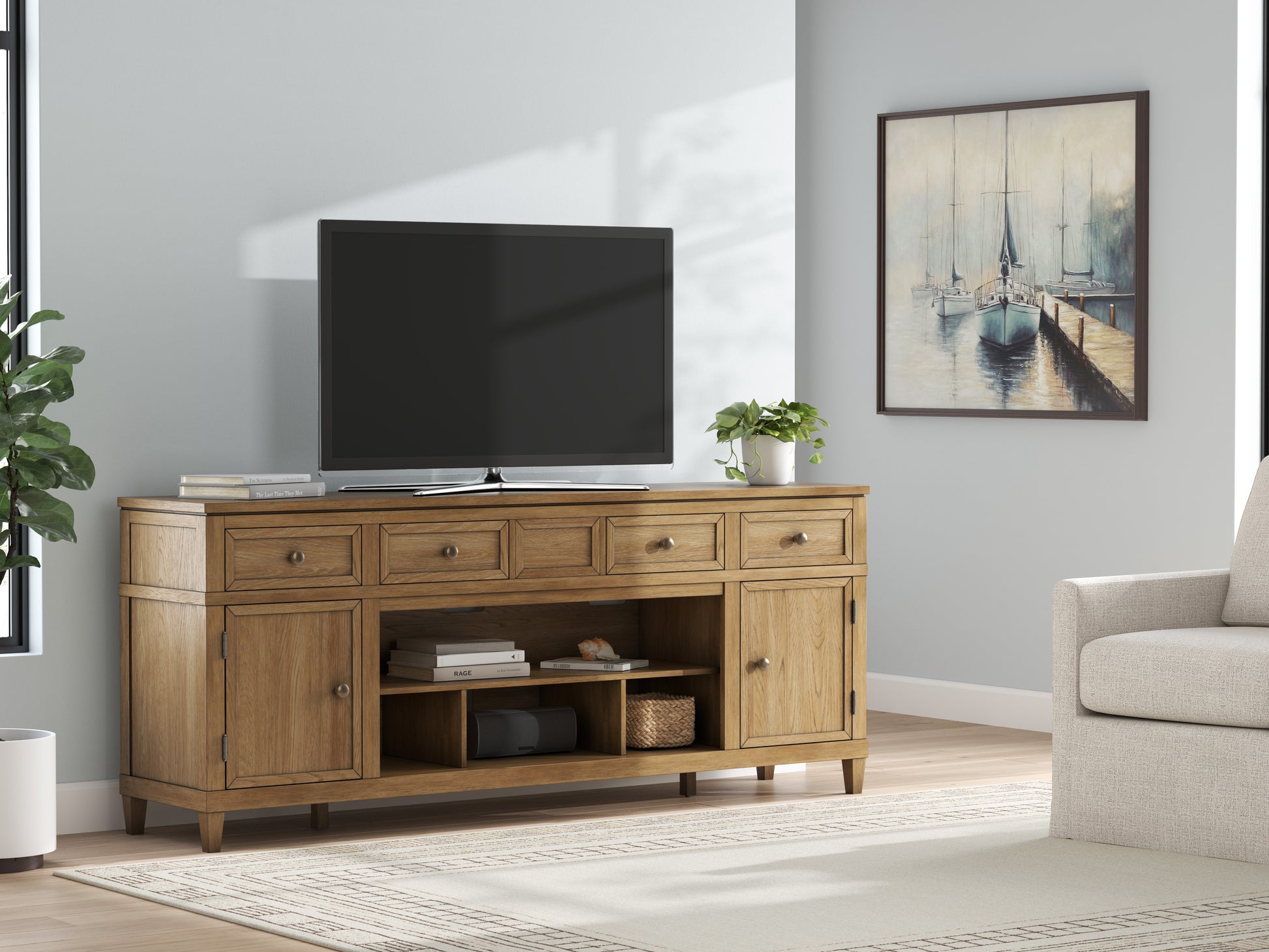 Sharlance XL TV Stand with Fireplace Option