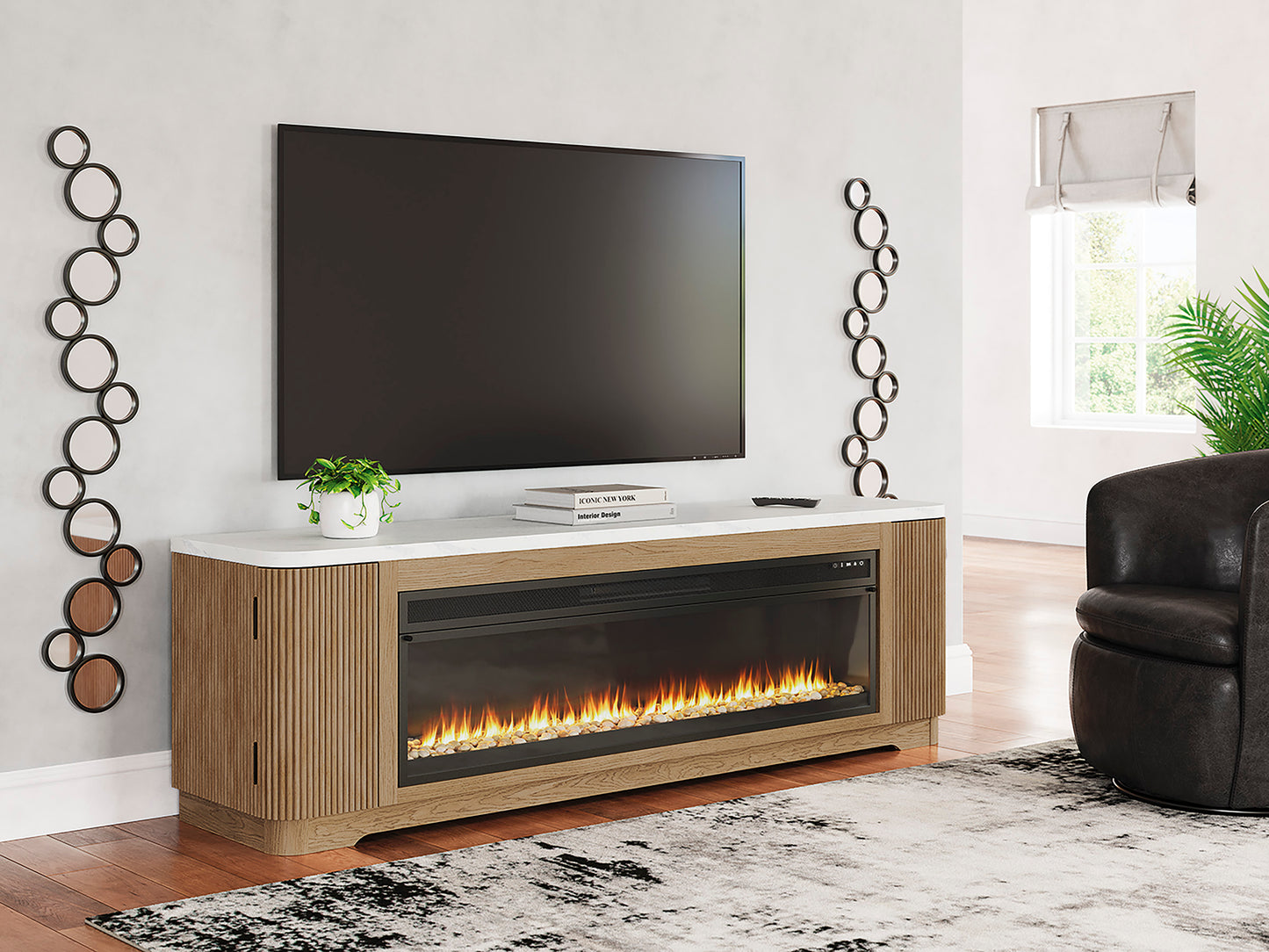 Camdill 80" TV Stand with Electric Fireplace