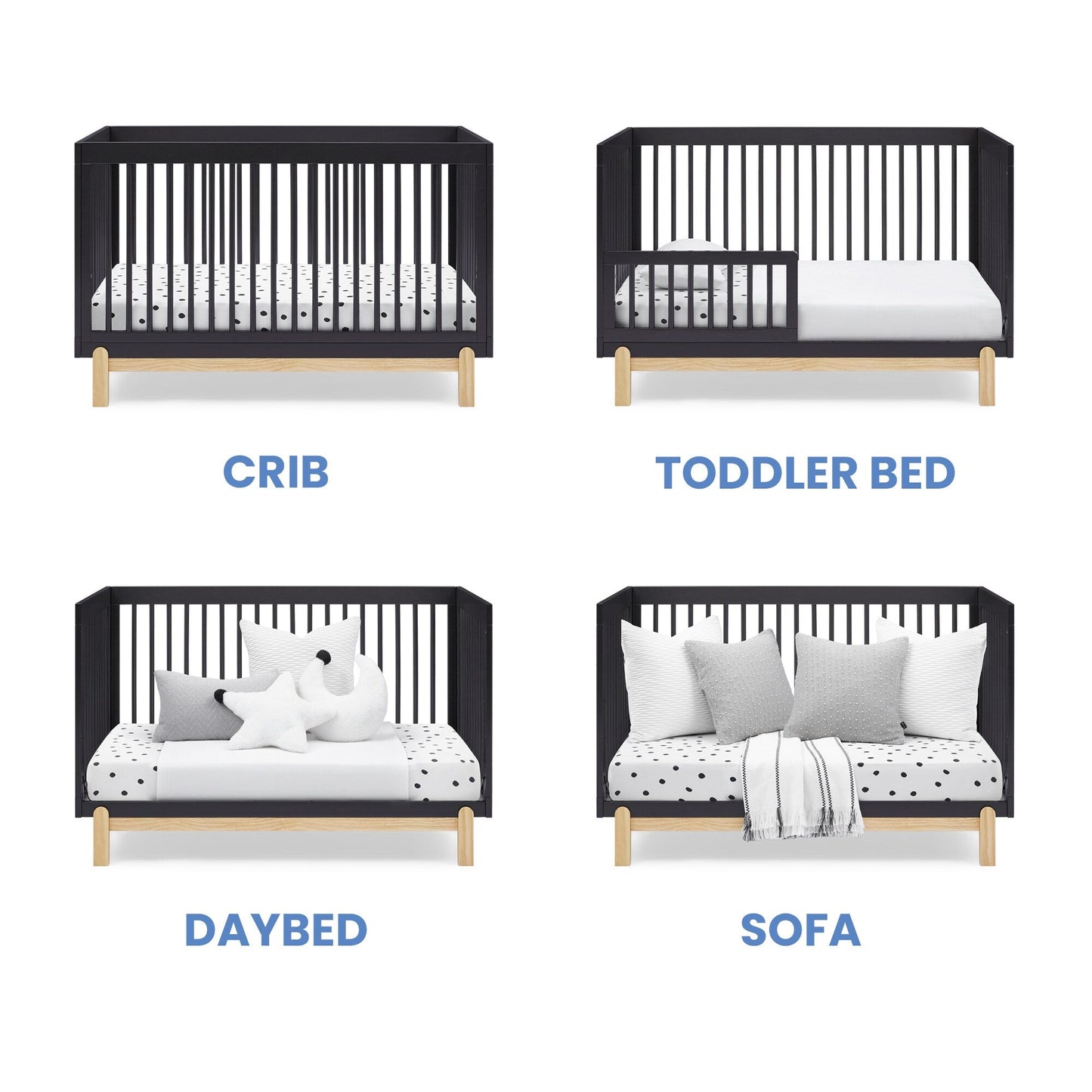 Poppy 4-in-1 Convertible Crib