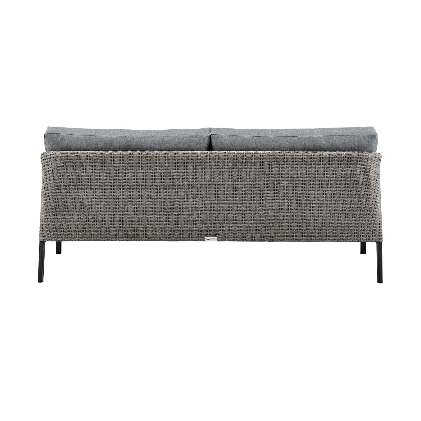 Aileen Outdoor Patio 4-Piece Lounge Set in Aluminum and Wicker with Gray Cushions