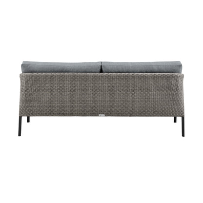 Aileen Outdoor Patio 4-Piece Lounge Set in Aluminum and Wicker with Gray Cushions