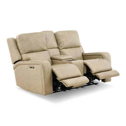 Winslow Leather Power Reclining Console Loveseat