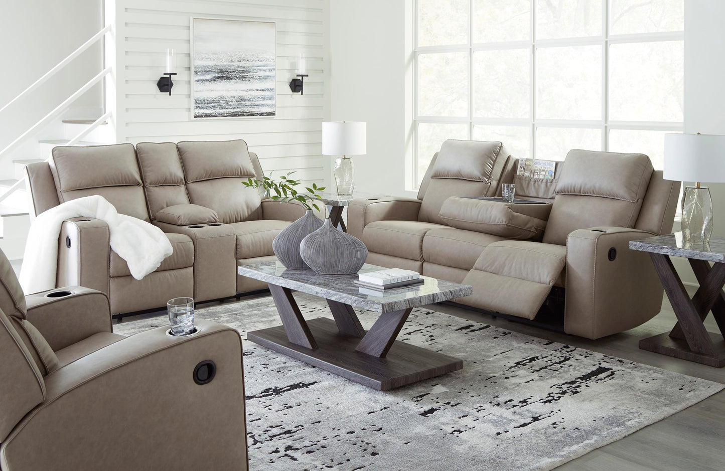 Lavenhorne Reclining Sofa with Drop Down Table