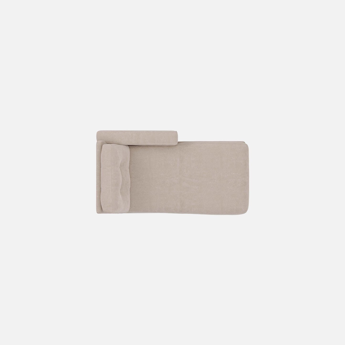 Stone modular one-chaise sectional with wide seat and raised backrest