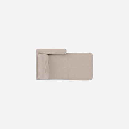 Stone modular one-chaise sectional with wide seat and raised backrest