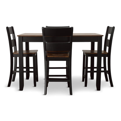 Rowan 5-Piece Counter Dining Set - Black