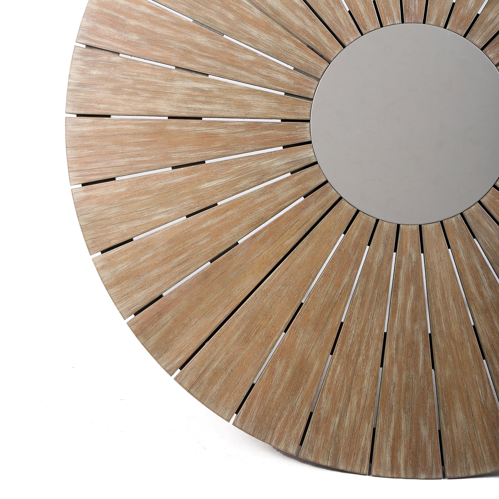 Sachi Outdoor Dark Eucalyptus Wood and Concrete Round Dining Table