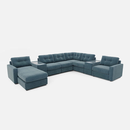 Modular One 8-Piece Sectional Chaise with E-Console