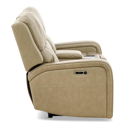 Winslow Leather Power Reclining Console Loveseat