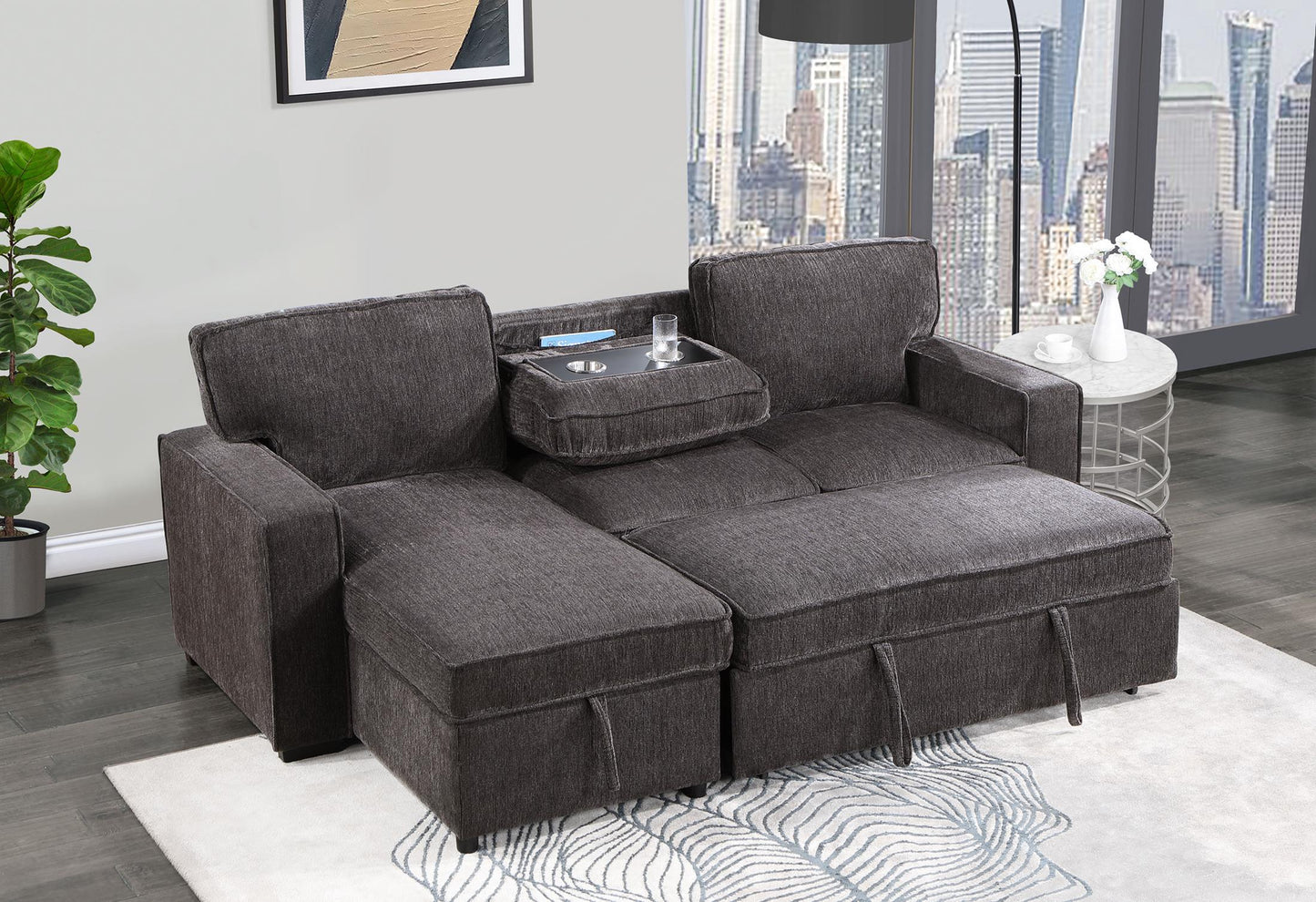 Amir 2-Piece Sectional With Sofa Bed