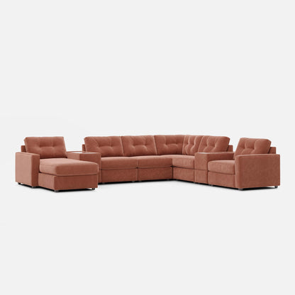 Modular One 8-Piece Sectional Chaise with E-Console