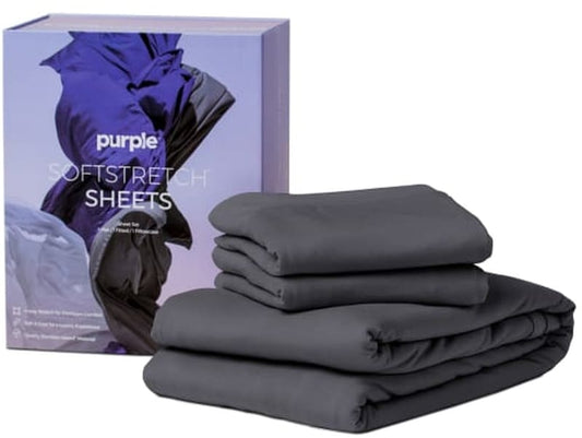 Purple Stormy Grey Soft Stretch Sheets