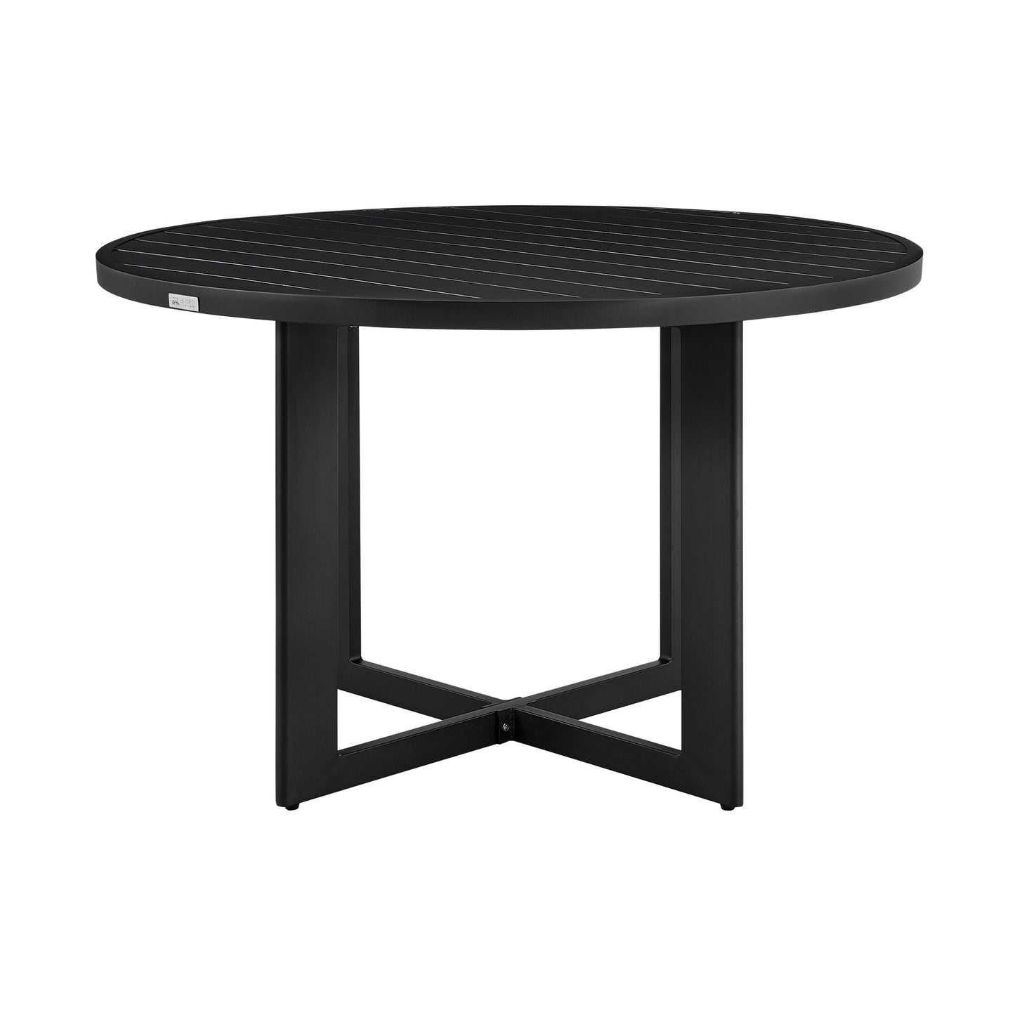 Grand Outdoor Patio Round Dining Table in Aluminum