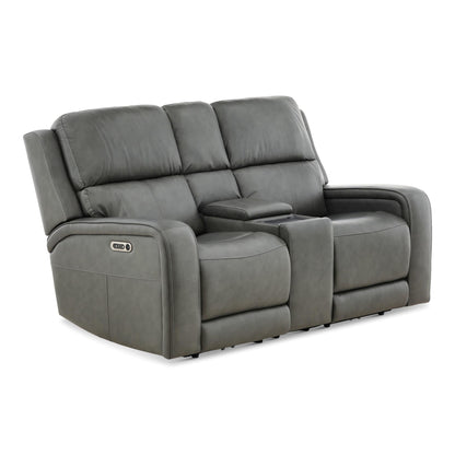 Winslow Leather Power Reclining Console Loveseat