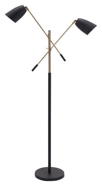 Tanner Floor Lamp Black & Brass