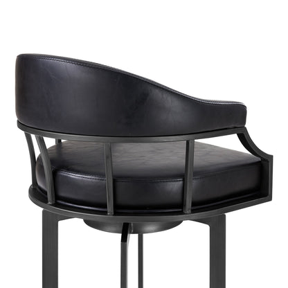 Pharaoh Swivel 30" Black Bar Stool