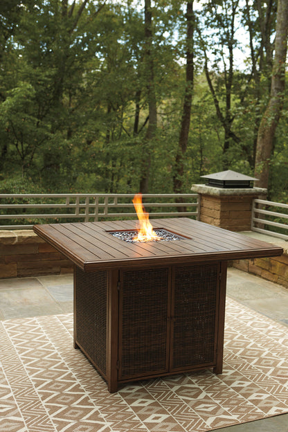 Paradise Trail Outdoor Dining Table with Fire Pit