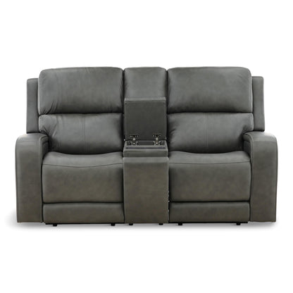 Winslow Leather Power Reclining Console Loveseat